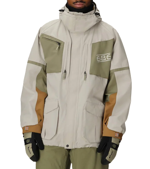 686 2001 Transfer Limestone Colorblock Men's Snowboard Jacket Athletic Tech